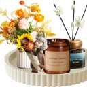 Round Decorative Tray for Coffee Table, Modern Round Coffee Table Tray for Home Decor, Table Centerpieces Serving Tray for Living Room, Office, Dining Room, Kitchen IslandWhite (10")