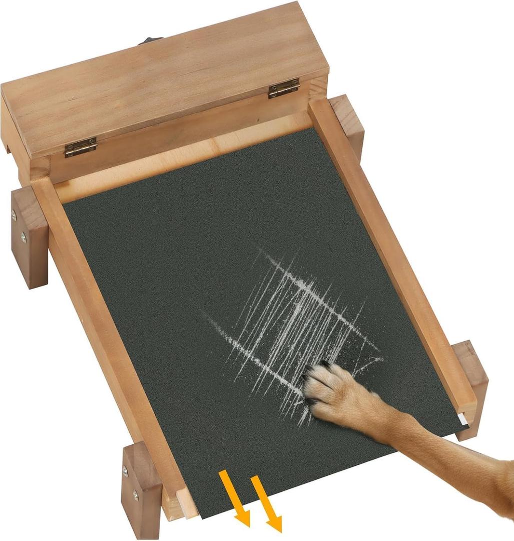 Dog Nail Scratch Board with Treat: Stress-Free Dog Scratch Pad for Nails, Durable Wooden Nail Filing Board, Interactive Puppy Enrichment Toy & Professional Pet Grooming Tool for All Dogs