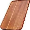 Large Wood Serving Trays Decor Long Charcuterie Cheese Boards Acacia Rectangle Wooden Platters for Food Dish Cookie Snack Appetizer Plates Rectangular Kitchen Dinner Platter Cake Dessert Plate Tray (14" x 10" x 0.8")