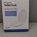 Toilet seat Elongated with Slow Close Hinges, Four Bumpers Never Loosen and Easily Remove, Two Sets of Parts, Plastic, White