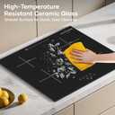 24" Electric Ceramic Radiant Cooktop, 6000W Built-in 4 Burner Stove Top with 9 Heat Levels, Timer & Child Safety Lock, Hard-Wearing Glass Surface (220–240V)