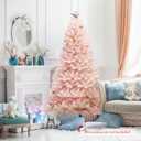 6 ft. Artificial Unlit Christmas Tree Hinged Full Fir Tree with Metal Stand Holiday Season