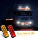 Yahenda 20 Pieces 3.9 Inch 3 LED Trailer Marker Lights Trailer LED Waterproof Side Marker Light Rectangle Signal Running Lights for Truck Boat Rv Exterior Accessories(Amber, Red)
