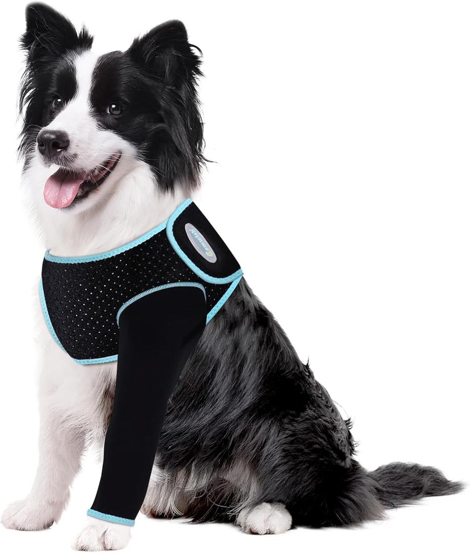 Recovery Sleeve for Dogs, Front Leg Protection After Surgery, Dog Leg Sleeve to Stop Licking, Bite and Keep Dry, Machine Washable Waterproof Abrasion Resistant Dog Recovery Sleeve (M)