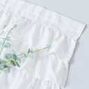 jinchan Ruffled Valance Curtain Linen Kitchen Window Valance for Living Room Bedroom 18 Inch Farmhouse Cottage Shabbychic Style Light Filtering Small Window Treatment 1 Panel Off White