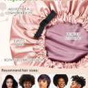 10 x BONNET QUEEN Silk Bonnet for Sleeping Hyaluronic Acid Satin Bonnet, Double Layer Hair Wrap for Curly Hair Women Sleep Cap (Cream Pink & Rose Gold)