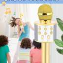 Gifts for 4 5 6 7 8 9 10 11 12 Year Old Girls, Handheld Karaoke Microphone for Kids Fun Toys for 4-13 Year Old Girls Birthday Gifts for 5-13 Year Old Girls Boys Teens - Gold