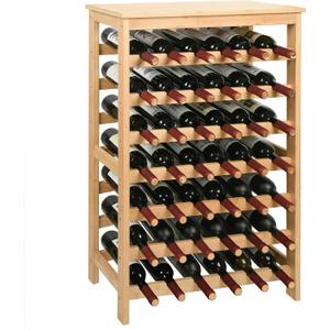 VASMIA 42 Bottles Bamboo Wine Rack,7-Tier Wine Rack Freestanding Floor with Table Top, Wine Storage Shelf for Kitchen Dining Room Bar,Natural
