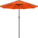 Blissun 9' Outdoor Patio Umbrella, Outdoor Table Umbrella, Yard Umbrella, Market Umbrella with 8 Sturdy Ribs, Push Button Tilt and Crank, Orange