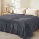 Waterproof Pet Blanket, Liquid Pee Proof Dog Blanket for Sofa Bed Couch, Reversible Sherpa Fleece Furniture Protector Cover for Small Medium Large Dogs Cats, Dark Gray X-Large 85" x 57"