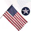 American Flag Pole Sleeve 2.5x4 Ft Banner Style-Embroidered Stars, Sewn Stripes, UV Protected, Heavy Duty Durable Nylon USA US Outdoor Indoor Flags (Pole NOT Included)