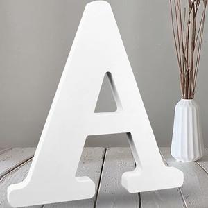 AOCEAN 12 Inch White Big Wood Letters Unfinished Wooden Letters for Wall Decor Decorative Standing Letters Slices Sign Board Decoration for Craft Home Party Projects (A)
