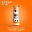 PRIME Energy DREAM POP | Zero Sugar Energy Drink | Preworkout Energy | 200mg Caffeine with 355mg of Electrolytes and Coconut Water for Hydration| Vegan | Gluten Free |12 Fluid Ounce | 12 Pack