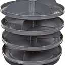 Durham 1104-95 Rotabin Gray Cold Rolled Steel 4 Revolving Shelves, 240lbs Capacity, 17" Diameter x 17-3/8" Height