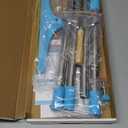 Carpet Rake for Pet Hair Removal - Reusable Pet Hair Remover, 60 Adjustable Long Handle Cat Dog Carpet Rake Scraper with Patented Design, Dog Hair Rake Brush for Rugs, Mats (Blue)