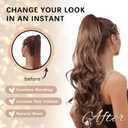 Clip on Ponytails for Women - 26 Inch Long Ponytail Extension, Wavy Pony Tails Hair Extensions, Synthetic Hair Extensions Ponytail, Clip in Ponytail (Color: Medium Brown Mixed Honey Blonde)