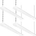 BBOUNDER 3FT LED Shop Light Fixture, Super Bright 3300LM, Cool Daylight White 6500K, Ceiling or Hanging Mount, Durable Garage Shop Lighting for Warehouse, Workbench, Basement, and Business Use, White (3FT, White)