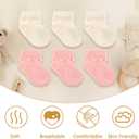 6 Pairs Baby Girl Wool Socks Winter Soft Warm Turn Cuff Ruffle Crew Socks for Infant Toddler Girls Newborn to 3 Years