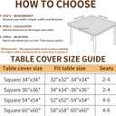 Square Fitted Tablecloth with Elastic Edge Design Table Cover Waterproof Stain-Resistant Wipeable Table Cloth for Kitchen Dining Picnic Patio Outdoor Party Paisley 36x36 Inch