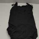 BRABIC Womens' Seamless Sleeveless V-Neck Bodysuit Shapewear Tummy Control (Medium/Large, Black Brief)