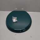 Dark Green Round Toilet Seat Natural Wood Toilet Seat with Zinc Alloy Hinges, Easy to Install also Easy to Clean, Scratch Resistant Toilet Seat by Angol Shiold (Round, Dark Green)