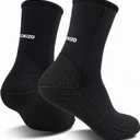 Neoprene Diving Water Socks, 3mm Beach Booties Anti-Slip Wetsuit Sand Socks for Snorkel Surfing Kayaking Swimming (Black, L)