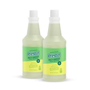 Amazon Brand - Presto! Multi-Surface Cleaner Concentrate, 2X Concentrated Formula, Lemon Scent, Streak-Free All Purpose Cleaner for Hardwood Floors, Tile, Countertops, 32 fl oz, 2-Pack