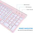 cimetech Wireless Keyboard and Mouse Combo, Compact Full Size Wireless Keyboard and Mouse Set 2.4G Ultra-Thin Sleek Design for Windows, Computer, Desktop, PC, Notebook, Laptop - Pink