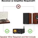 Elimavi Passive Bookshelf Speakers for Home Theater Surround Sound, Satellite Stereo Speakers with Classic Wood Grain for Record Player/Computer/TV, Wall Mountable, Cable Included, Wood Grain Color