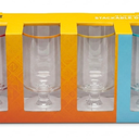 Infuse 4Pc Stackable Glass Goblet Set