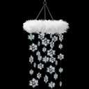 Christmas Hanging Ceiling Decor Snowflakes Chandelier Winter DIY Decor Snowflakes Chandelier Ornament for Winter Theme Wonderland Christmas Party Decorations