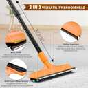 Carpet Rake for Pet Hair Removal - Reusable Dog & Cat Hair Remover with 58" Reinforced Steel Handle, 3-in-1 Professional Modular Rug Rake & Scraper Tool for Shag Rugs, Couch, Stairs (Orange)