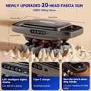 Upgraded 20-Head Massage Gun Set, Multi Head Massage Gun with 3 Modes & 30 Levels Intensities, Deep Tissue Massager Muscle Massage Guns for Body Muscle Pain Relief