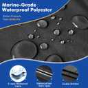 1200D Waterproof Boat Cover - Fits 14' to 16' ft Bass, V-Hull & Tri-Hull Boats - Heavy Duty Canvas Black