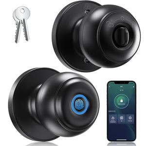 GeekTale Smart Fingerprint Door Knob - Biometric Thumbprint Lock for Bedroom, Office, Apartment