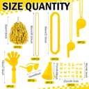 Soulchen 180 Pcs Yellow Team Spirit Accessories Bulk Spirit Day Pep Rally Accessories Sporting Events Party Cheerleading Pom Poms Hand Clappers Thunder Stick Whistle Megaphone