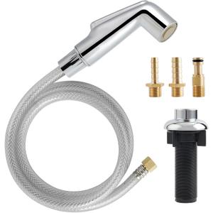 Hygie Rinse Kitchen Sink Spray Attachment/Hose/Holder Set Compatible with Moen/Delta Faucet, Kitchen Side Sprayer, Kitchen Sink Faucet Sprayer Replacement, Chrome