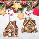 Soaoo 36 Pcs 7.87" Christmas Gingerbread House Ornament Outdoor Gingerbread House Double Sided Christmas Hanging Decoration Plastic Crafts Ornaments for Xmas Holiday Office Home Yard Porch