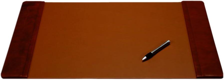 DACASSO Leather Desk Pad with Side Rails - Luxury Leather Desk Blotter for Writing - Executive Desk Surface Protector - (Mocha, 22 x 14)