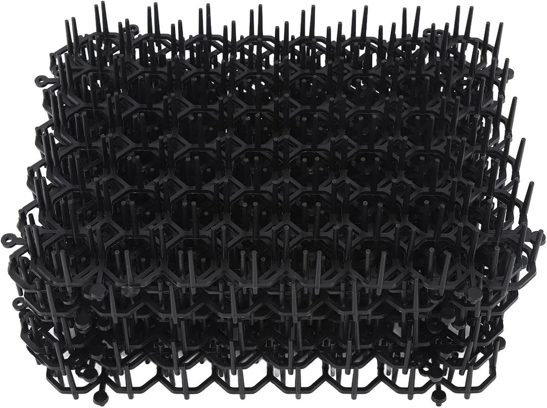 12Pcs Cat Repellent Deterrent Outdoor Scat Mat, Cat Scat Mat with Spikes, Cat Repellent Outdoor Mat, Prickle Strips Digging Cat Deterrent Outdoor, Plastic Spike Mat for Keeping Away Cats Dogs