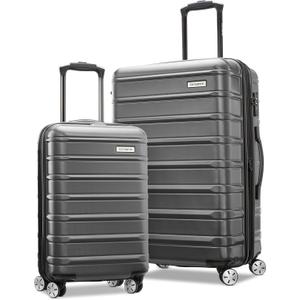 Samsonite Omni 2 Hardside Expandable Luggage with Spinner Wheels, 2-Piece Set (19/24), SOLID CHARCOAL