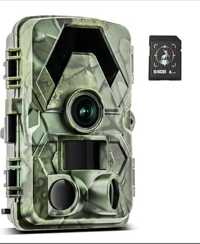 Laoziniu Trail Camera, 2K 20MP Game Camera, 1s Trigger Speed Motion Activated Green