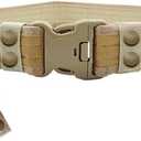Men's Tactical Belt, 1.5 Inches Heavy Duty Military Style Buckle Belt (Camouflage Sand)