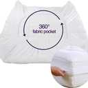 EASELAND Queen Size Mattress Pad Pillow Top Mattress Cover Quilted Fitted Mattress Protector Cotton Top Stretches up 8-21" Deep Pocket Cooling Mattress Topper (60x80 inch, White)