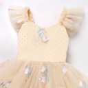 IMEKIS Toddler Girls Strawberry Floral Tulle Birthday Dress Elastic Back Summer Casual Party Dresses