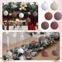 24 Pcs Neutral Textured Glass Christmas Ball Ornaments 2.36 Inch Rustic Brown Burgundy Red Cream Xmas Baubles Farmhouse Xmas Tree Decorations Modern Christmas Home Decor for Tree Holiday