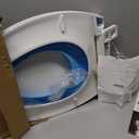 Toilet Seat, Elongated Toilet Seat with Toddler Seat Built in, Potty Training Toilet Seat Elongated Fits Both Adult and Child, with Slow Close and Magnets- Elongated White and Blue
