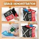 Foldable Shoe Cover Box Dispenser with 100PCS Shoe Covers, Shoe Covers Box with Double Compartment Fabric Storage Bin Holder for Indoors Open House Supplies, House Indoor Guest Supplies