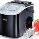 Silonn Ice Makers Countertop, Portable Ice Maker with Self-Cleaning 9 Cubes Ready in 6 Mins 26Lbs/24H 2 Sizes of Bullet Ice, Ice Machine for Home Kitchen and Office, Dark, 26 lbs