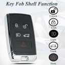 SUPALAND Key Fob Shell Case Replacement for 2018-2023 Land Rover Range Rover Sport Discovery Evoque Jaguar F-Pace F-Type E-Pace I-Pace XE XF XJ Keyless Entry Remote Control 5 Button KOBJXF18A